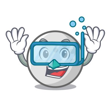 Dalış golf topu karakter karikatür vektör çizim