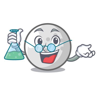 Profesör golf topu karakter karikatür vektör çizim