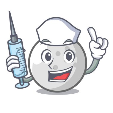 Hemşire golf topu karakter karikatür vektör çizim