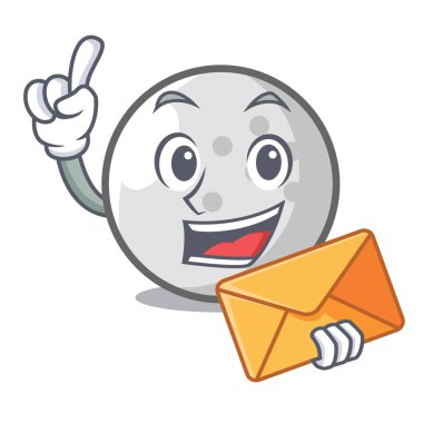 Zarf golf topu karakter karikatür vektör çizim ile