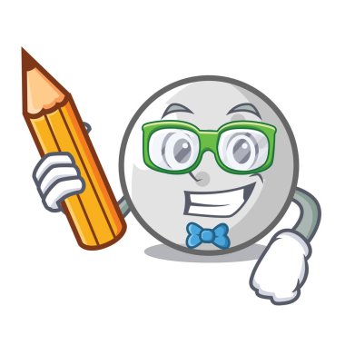 Öğrenci golf topu karakter karikatür vektör çizim