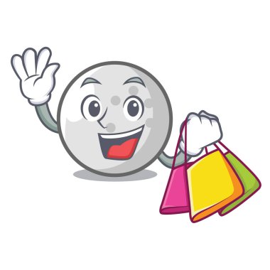 Golf topu karakter karikatür vektör çizim alışveriş