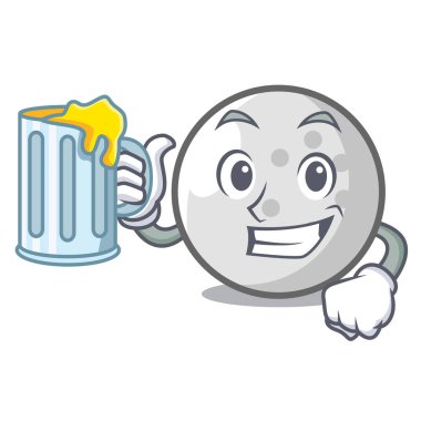 Suyu golf topu maskot karikatür vektör çizim ile