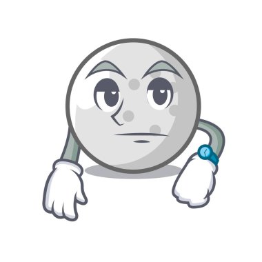 Golf topu maskot karikatür vektör çizim bekliyor