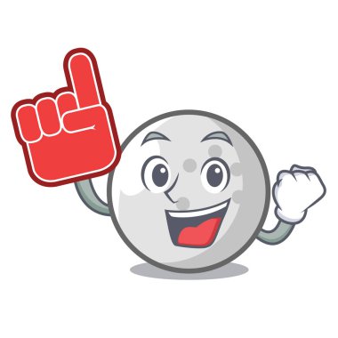 Köpük parmak golf topu maskot karikatür vektör çizim