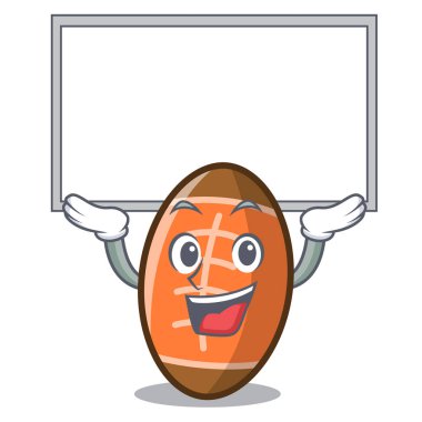Yönetim Kurulu rugby topu karakter karikatür vektör çizim