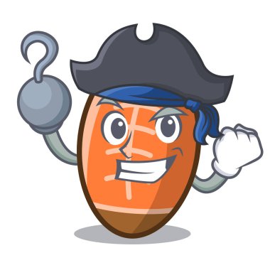 Korsan rugby topu karakter karikatür vektör çizim