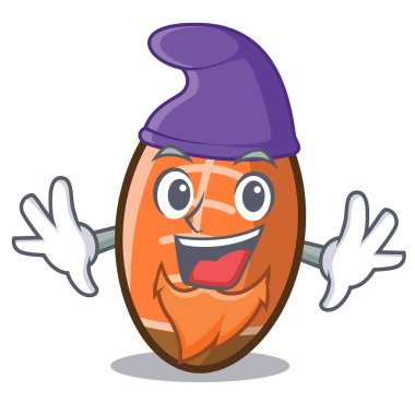 Elf rugby topu karakter karikatür vektör çizim