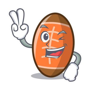 İki rugby topu karakter karikatür vektör çizim parmak