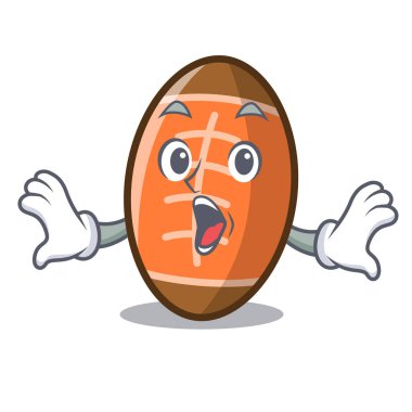 Sürpriz rugby topu maskot karikatür vektör çizim