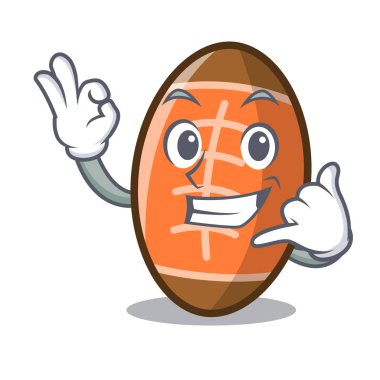 Beni ragbi topu maskot karikatür vektör çizim ara