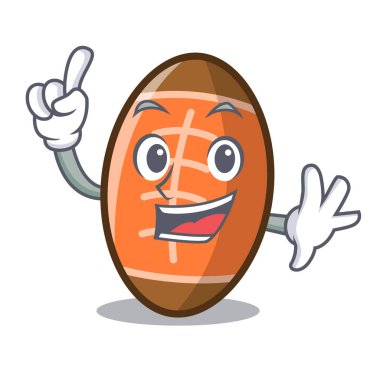 Parmak rugby topu maskot karikatür vektör çizim