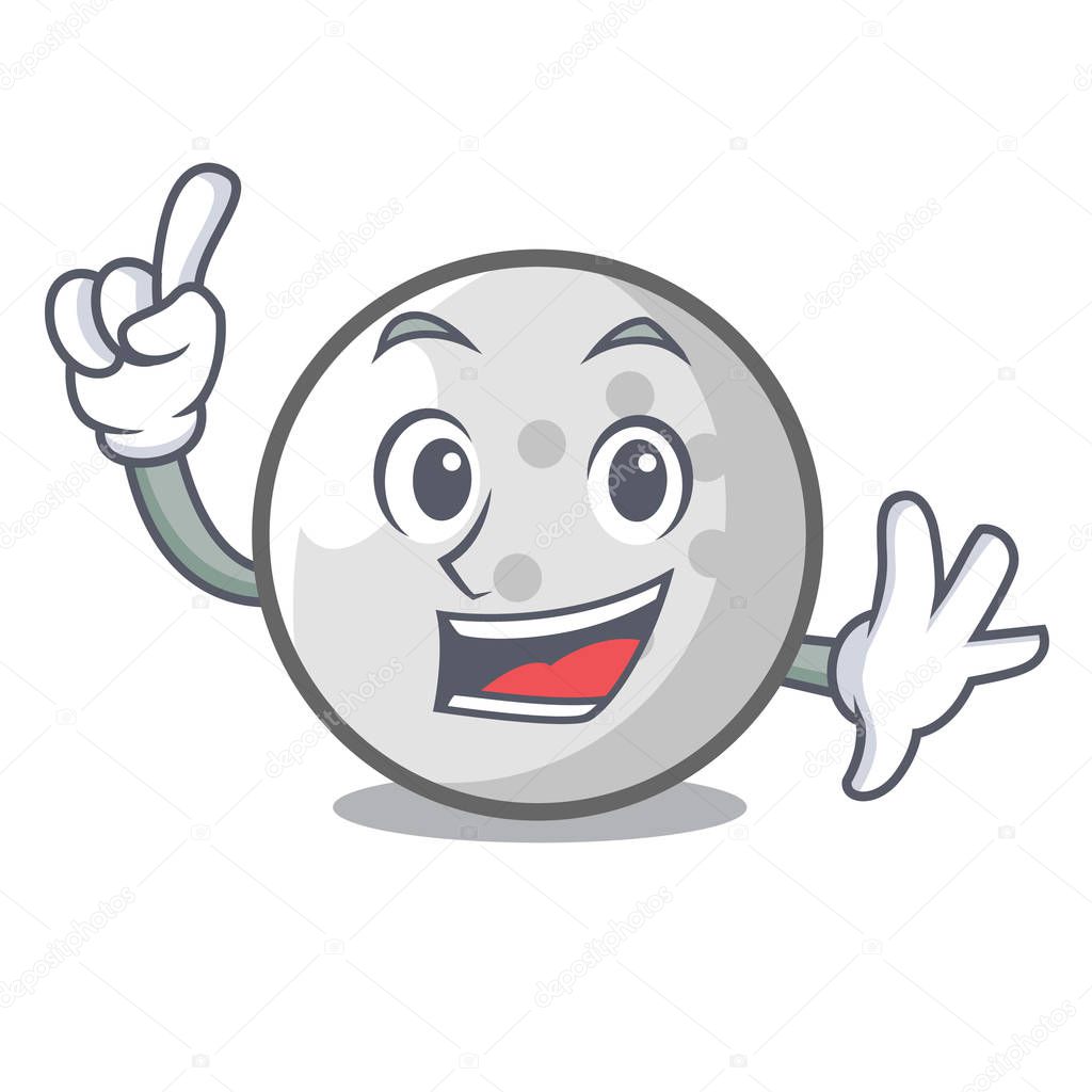 Finger golf ball mascot cartoon vector illustration