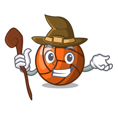 Cadı voleybol maskot karikatür tarzı vektör halat