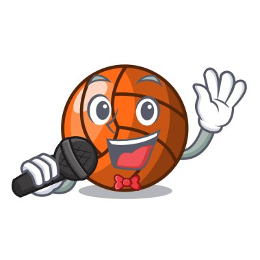 Şarkı voleybol maskot karikatür tarzı vektör halat