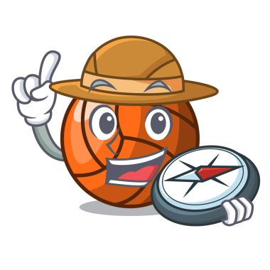 Explorer voleybol maskot karikatür tarzı vektör halat