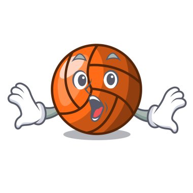 Sürpriz voleybol maskot karikatür tarzı vektör halat