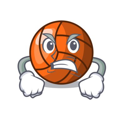 Kızgın voleybol maskot karikatür tarzı vektör halat