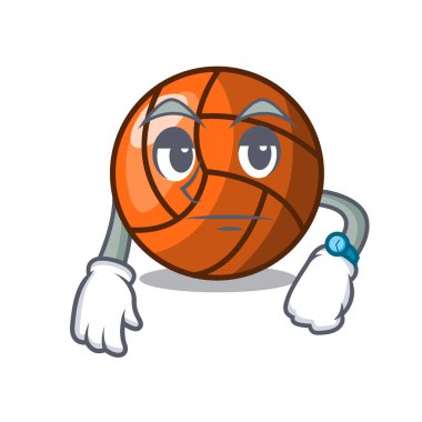 Voleybol maskot karikatür tarzı vektör halat bekliyor