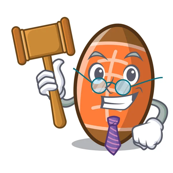 Yargıç rugby topu maskot karikatür vektör çizim