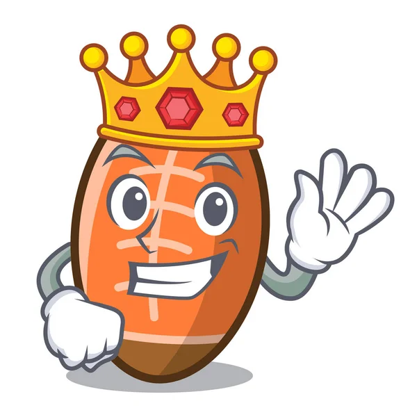 Kral rugby topu maskot karikatür vektör çizim