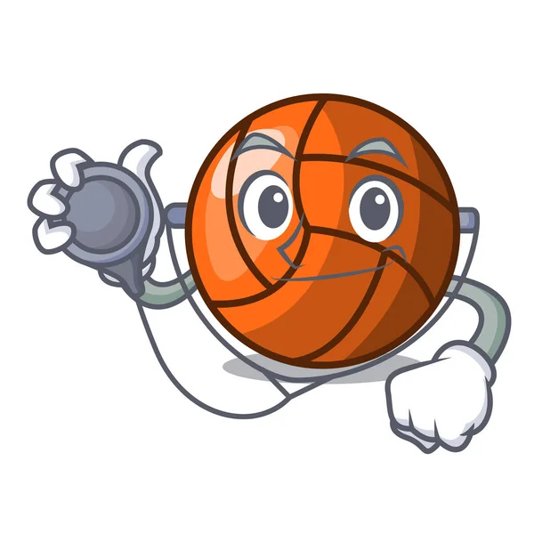 Doctor Voleibol Personaje Dibujos Animados Estilo Vector Ilustración — Vector de stock