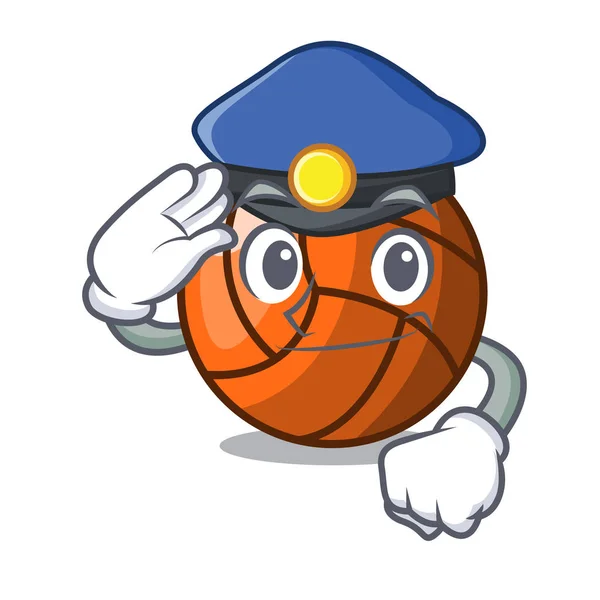 Polizei Volleyball Charakter Cartoon Stil Vektor Illustration — Stockvektor