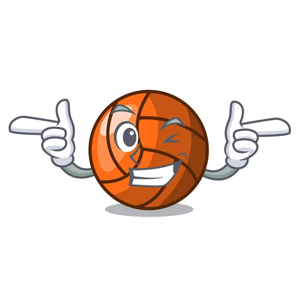 Guiño Voleibol Carácter Dibujos Animados Estilo Vector Ilustración — Vector de stock