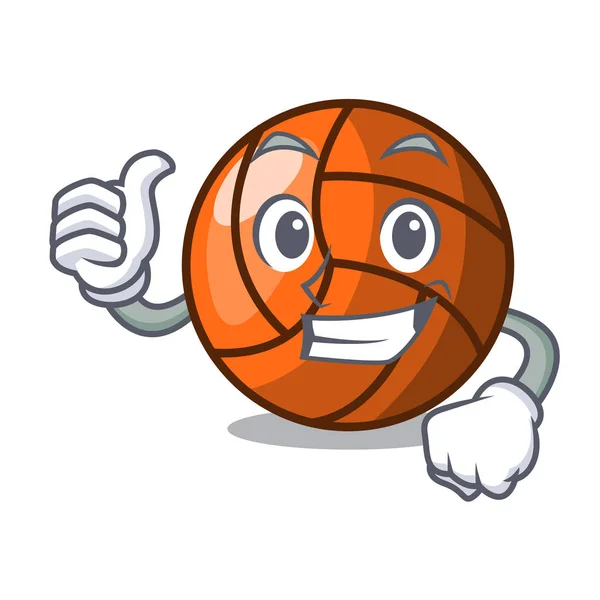 Pulgares Hasta Personaje Voleibol Dibujos Animados Estilo Vectorial Ilustración — Vector de stock