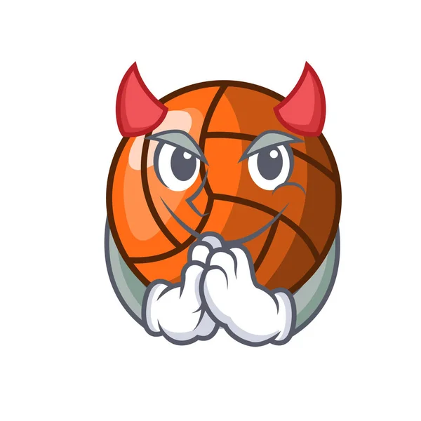Teufel Volleyball Maskottchen Cartoon Stil Vektor Illustration — Stockvektor