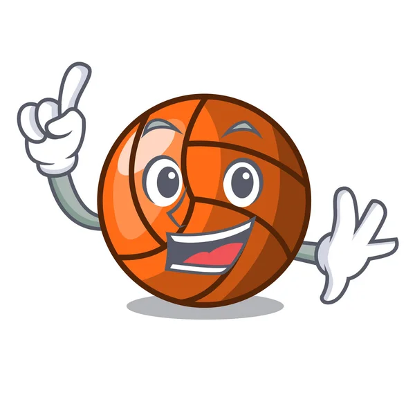 Finger Voleibol Mascote Desenho Animado Estilo Ilustração Vetorial — Vetor de Stock
