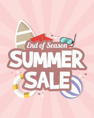 Yaz Satılık tasarım şablonu afiş vektör çizim