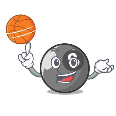 Basketbol bilardo topu karakter karikatür ile
