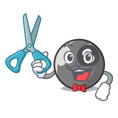 Kuaför bilardo topu karakter karikatür