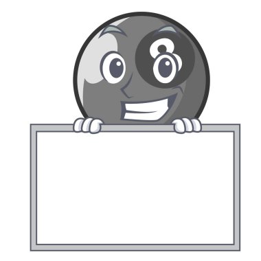 Yönetim Kurulu bilardo topu karakter karikatür ile sırıtarak