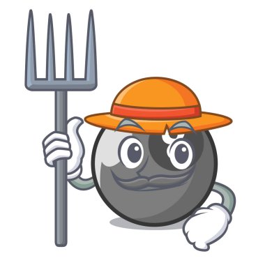 Çiftçi bilardo topu karakter karikatür