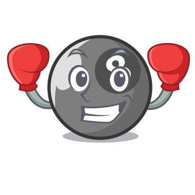 Boks bilardo topu karakter karikatür