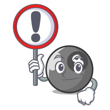 İşareti bilardo topu karakter karikatür ile