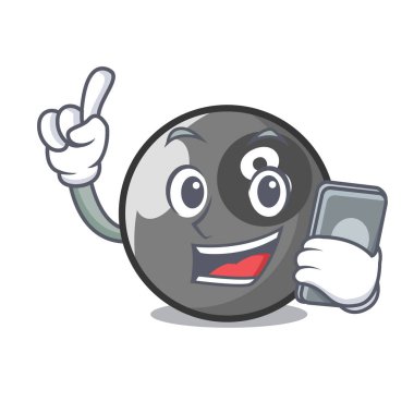 Telefon bilardo topu karakter karikatür ile