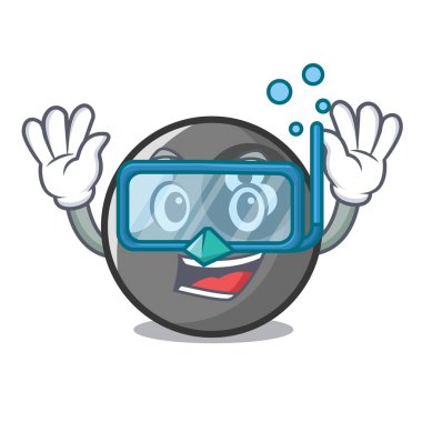 Dalış bilardo topu karakter karikatür