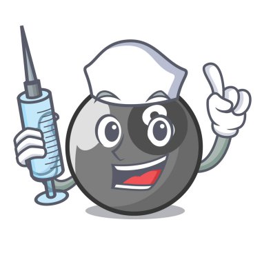 Hemşire bilardo topu karakter karikatür