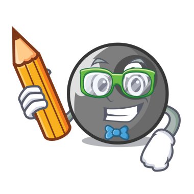 Öğrenci bilardo topu karakter karikatür