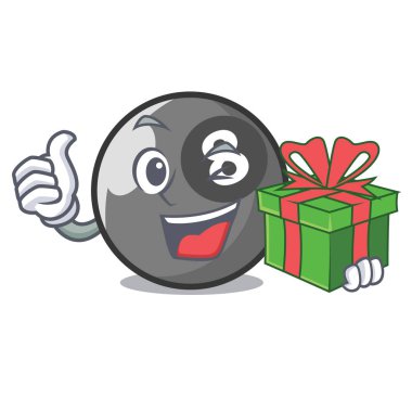 Hediye bilardo topu maskot karikatür ile