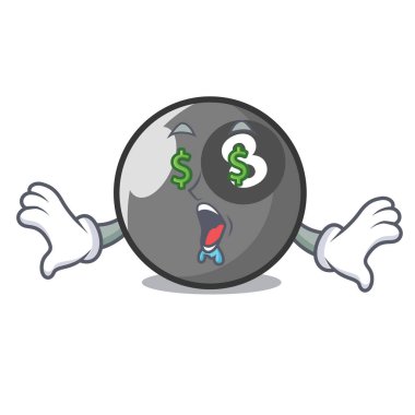 Para göz bilardo topu maskot çizgi film