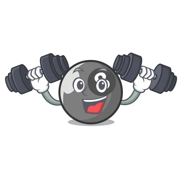Fitness balle de billard personnage dessin animé — Image vectorielle