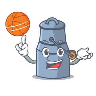 Basketbol ile süt karikatür karakter