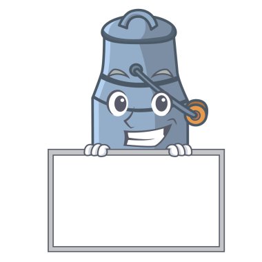 Yönetim Kurulu süt ile sırıtarak karikatür karakter