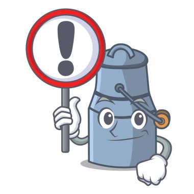 İşareti ile süt karikatür karakter