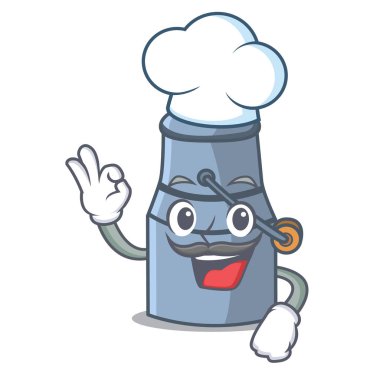 Şef süt karikatür karakter