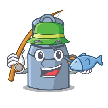 Süt Balık tutma maskot karikatür